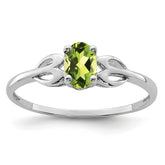 Sterling Silver Rhodium-plated Peridot Ring